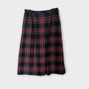 Vintage Pendleton Authentic Black Stewart Tartan midi skirt